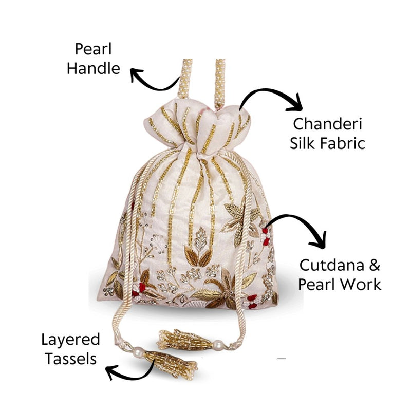 Gulaab Embellished Potli - ArtFlyck