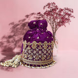 Gulab Purple Potli | Made to Order - ArtFlyck