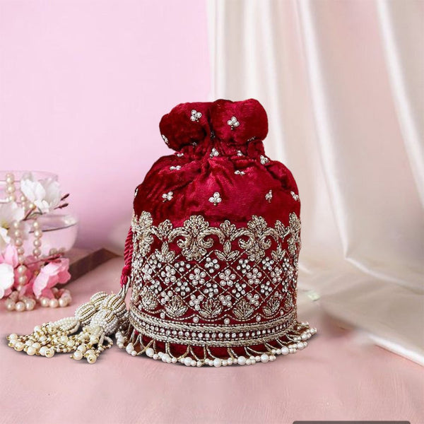 Gulab Red Potli | Made to Order - ArtFlyck