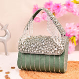 Luxe English Gem Flap Bag | Green - ArtFlyck