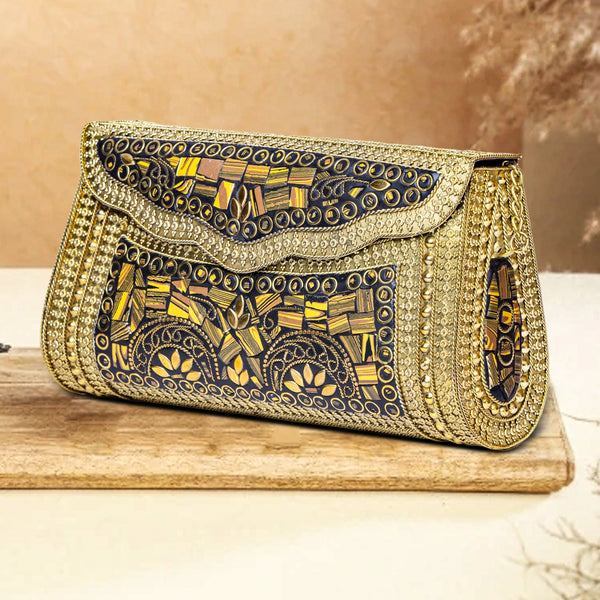 Metallic Premium Clutch | Gold Colour - ArtFlyck