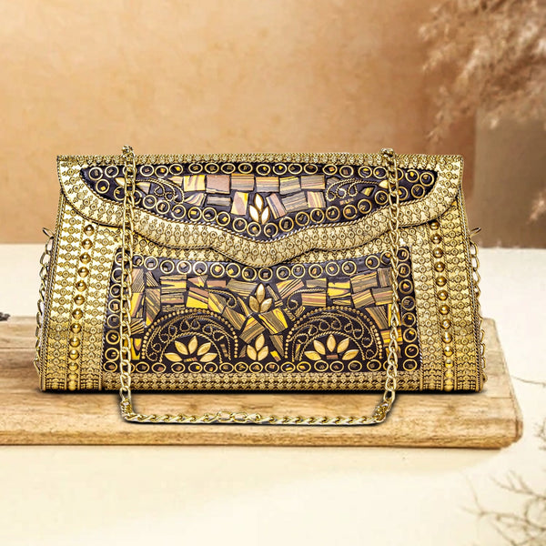 Metallic Premium Clutch | Gold Colour - ArtFlyck