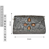 Mosaic Designer Metal Clutch | Silver - ArtFlyck