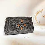 Mosaic Designer Metal Clutch | Silver - ArtFlyck