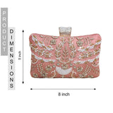 Peach Zari & Pearl Embroidered Bridal Clutch - ArtFlyck