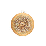 Round Zari Embroidered Pearl Bridal Clutch | Mustard - ArtFlyck