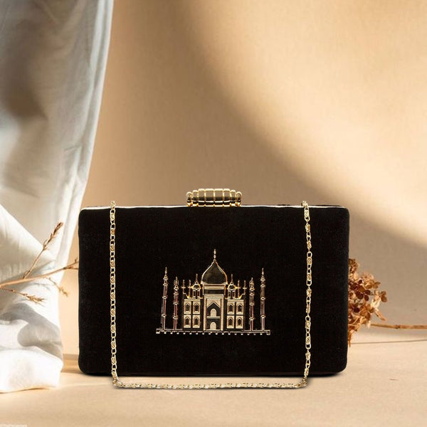 Taj Minaudière Box Clutch | Black - ArtFlyck