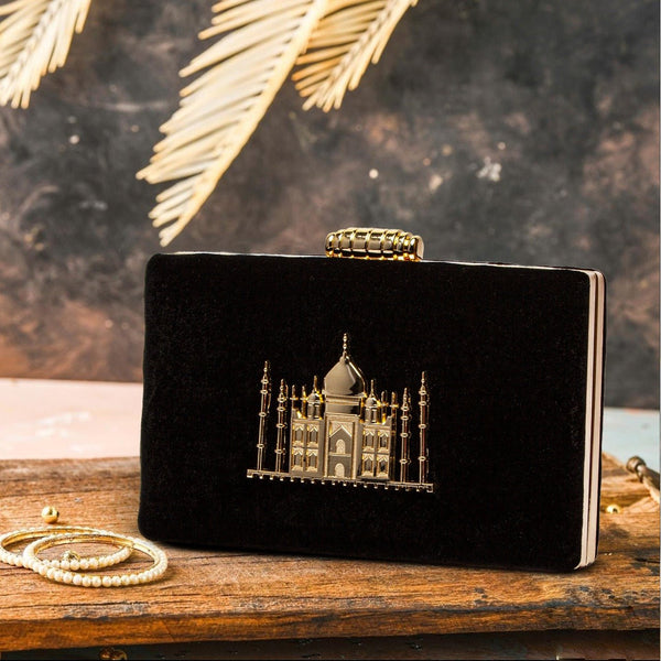 Taj Minaudière Box Clutch | Black Colour - ArtFlyck