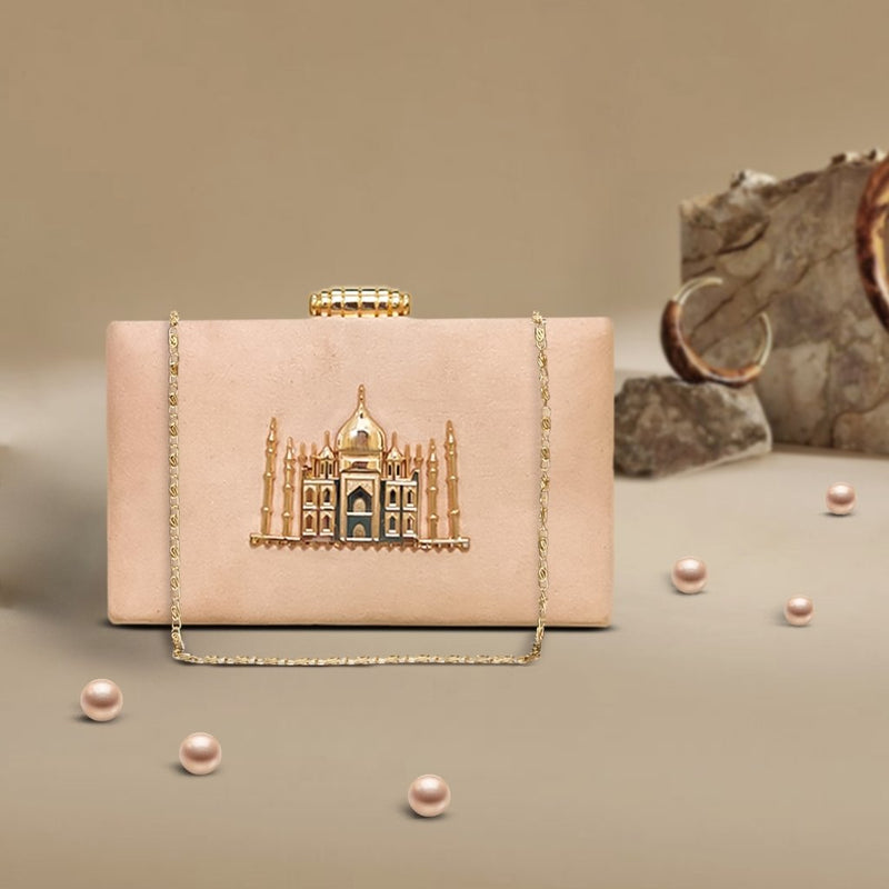 Taj Minaudière Box Clutch | Rose Pink - ArtFlyck