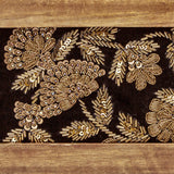 Wooden Embroidered Clutch | Floral Style - ArtFlyck
