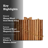 Wooden Textured Clutch - ArtFlyck