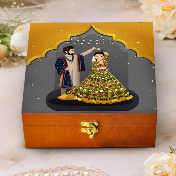 Yellow Green Bride Groom Trunk Trousseau